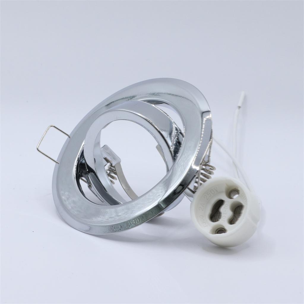 5 Pcs Round Recessed LED Ceiling Trim Ring with GU10 Lamp Base Halogen Bulb Luminaire Bracket LED Spotlight Frame Downlight