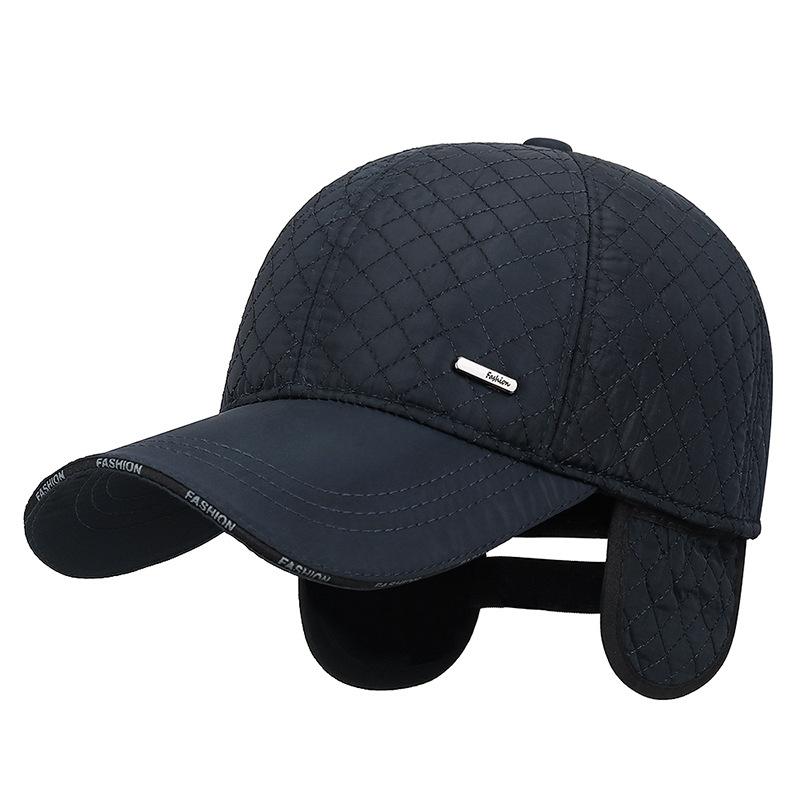 Middle-Aged Men's Cap Autumn Winter Warm Coldproof Velvet Baseball Cap Thick Outdoor Windproof Ear Protection Cap