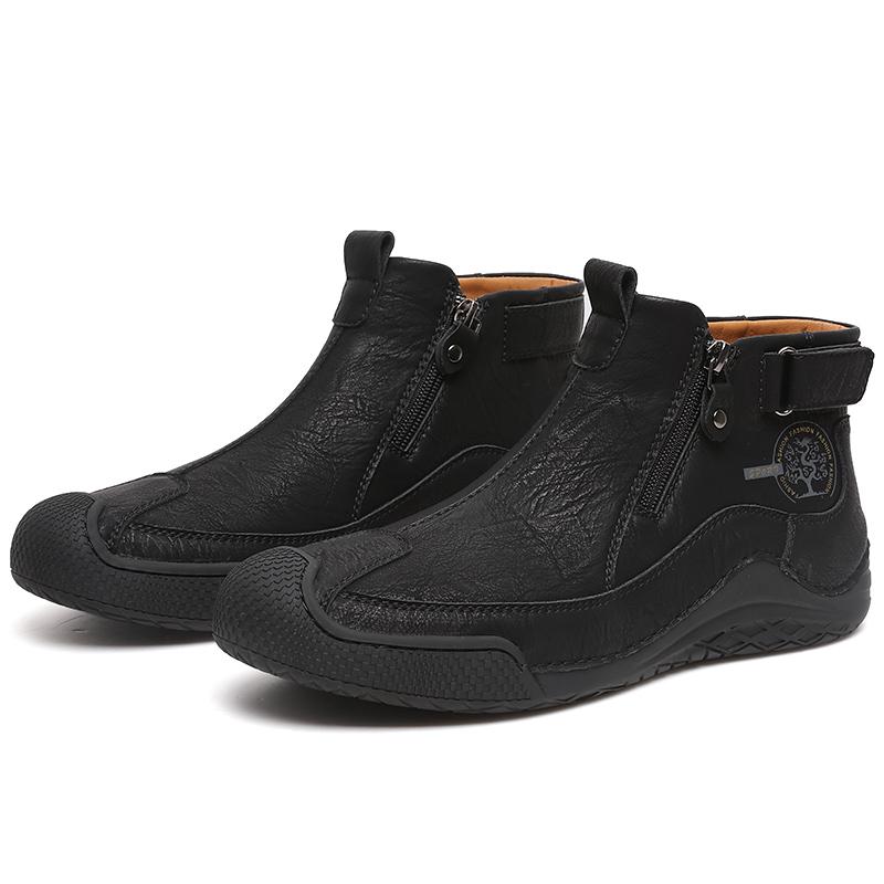 Handmade Split Leather Boots Men Shoes Comfortable Ankle Boots For Men Casual Shoes Large Size Tooling Shoes