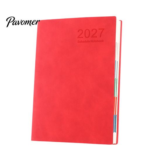 2027 Daily Planner A5 Planner, Imitation Leather 320 Page Schedule Notebook with Thick Paper Writing Diary Ribbon Bookmark, One A Day Organizer