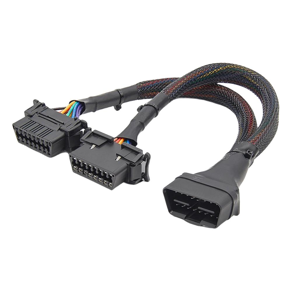 Адаптер OBD2 1 ИЗ 2 Преобразованный Удлинительный кабель OBD2 Папа к Маме Доступен для подключения Адаптер-удлинитель OBD2 1 ИЗ 2 Преобразованный