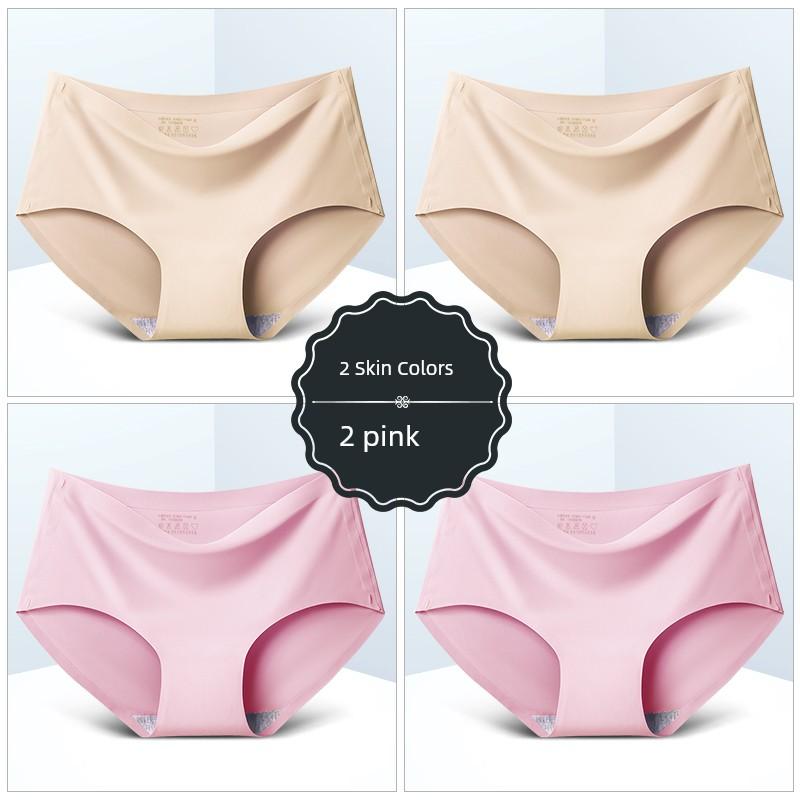 8er-Pack Nahtlose Damen Mid-Waist Einfarbige Dünne Sommer Eis Seide Slips Einteilige Sport-Slips