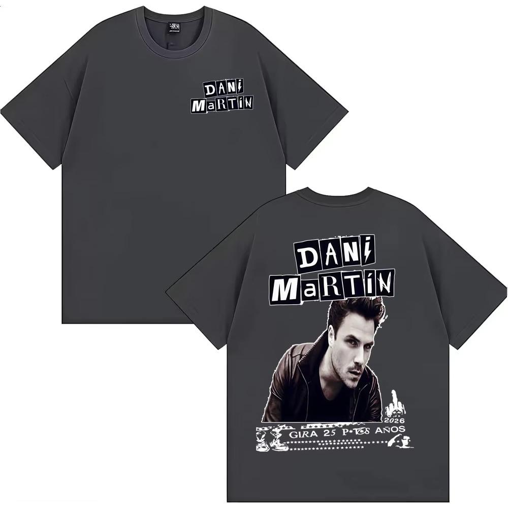 Dani Martin Gira 25 Ptos Años 2026 Tour Tričko Pánské Harajuku Vintage Krátký Rukáv Tričko Oversized Volné Dámské Bavlněné Tričko