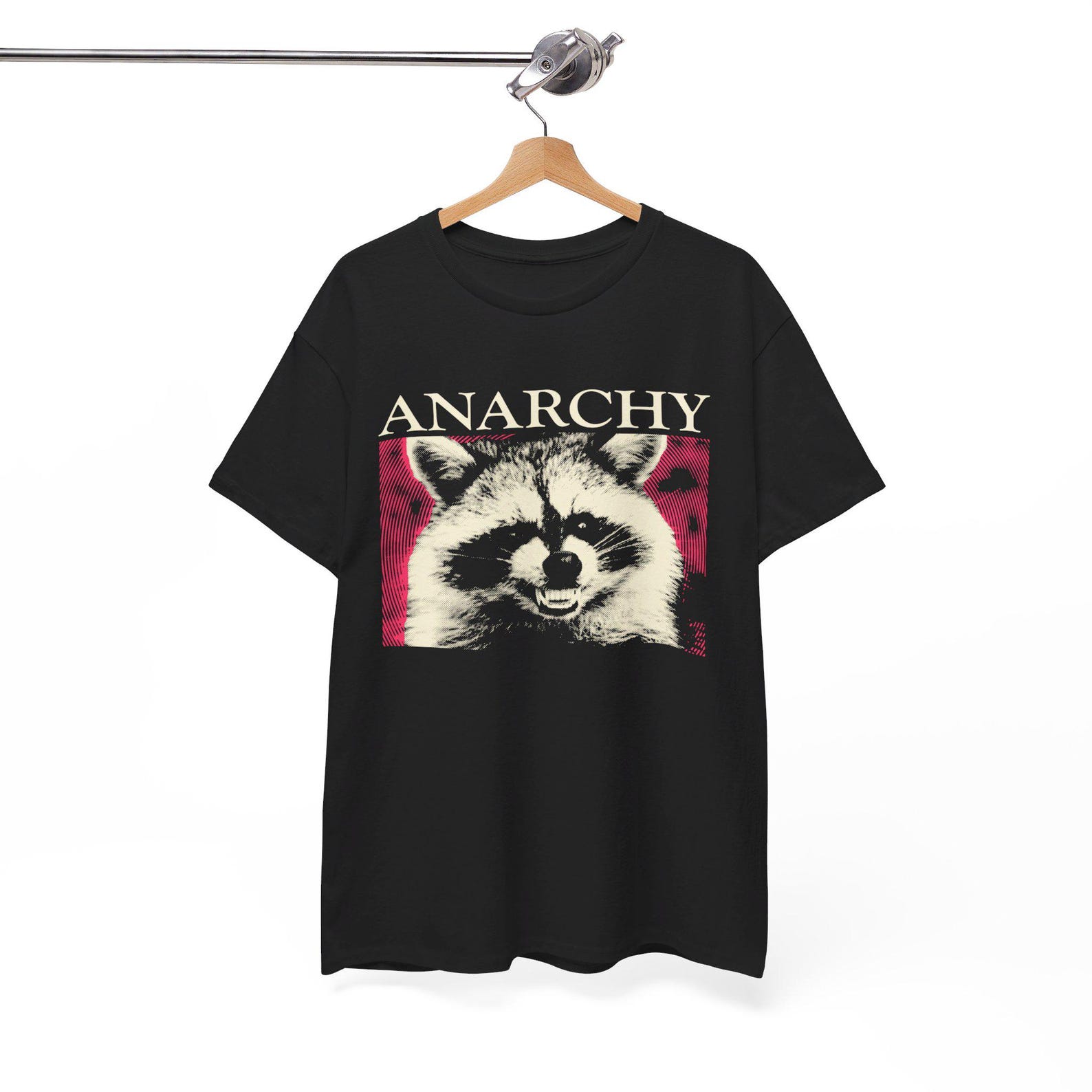 Vintage Anarchy Raccoon Pink T-Shirt L