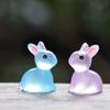 Small Ornaments Rabbit Luminous Resin Bunnies Glow Miniature Cute Mini