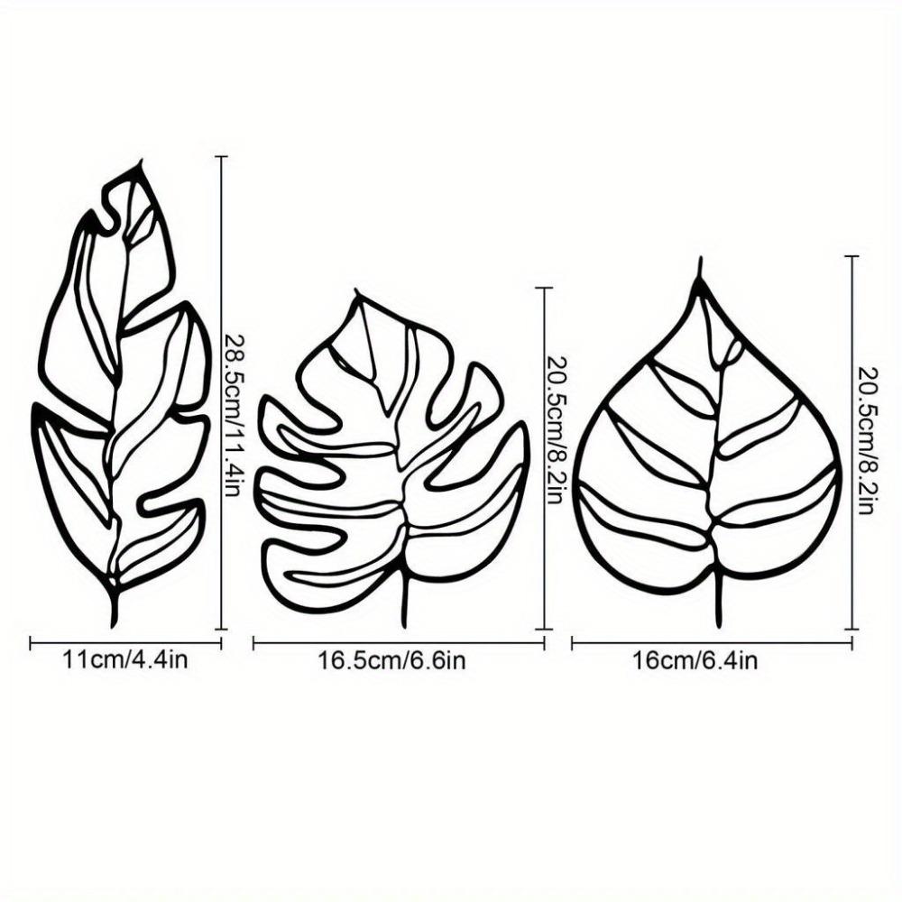 

3pcs Metal Wall Art Tri Leaf Design for Kids Bedroom Nursery Kindergarten Decor TY3392-01