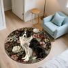 Sheepdogs & Birds Pattern Round rug,Carpet Rug for Living Room Bedroom Playroom ,Non-slip Floor Mat,Holiday Gifts and Birthday Gifts.