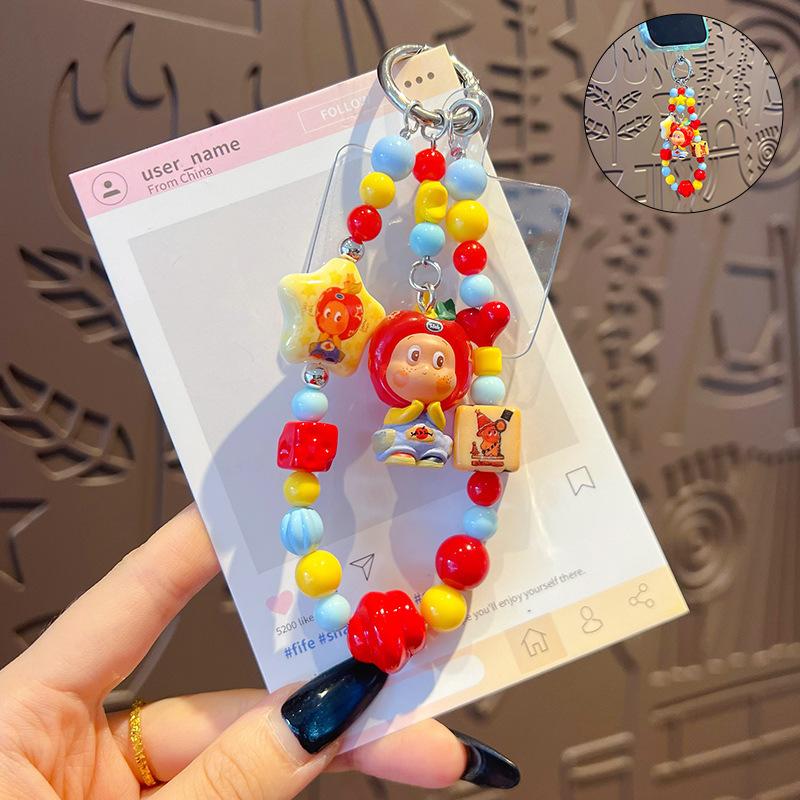 Handmade DIY Stars, Cute Dolls, Beaded Mobile Phone Chain Pendant, Car Keychain, Doll Pendant Accessories.