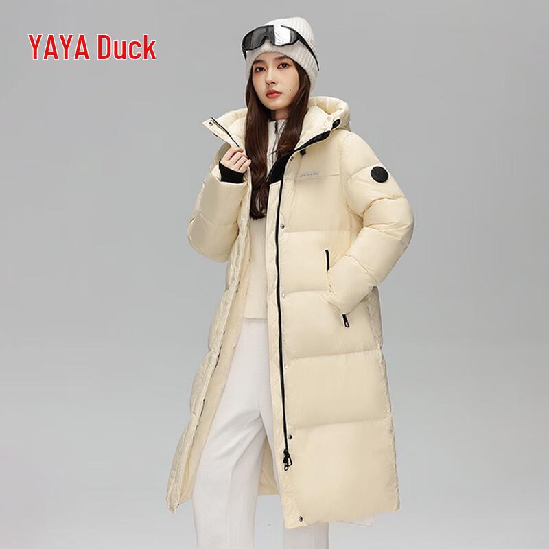 YAYA Women's Puffy Long Hooded Duck Down Parka