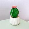 Mini Grüne Kaktusfigur Harz Sukkulente Topfpflanze Ornament Mini Bonsais Dekoration für Auto Armaturenbrett Dekorationen