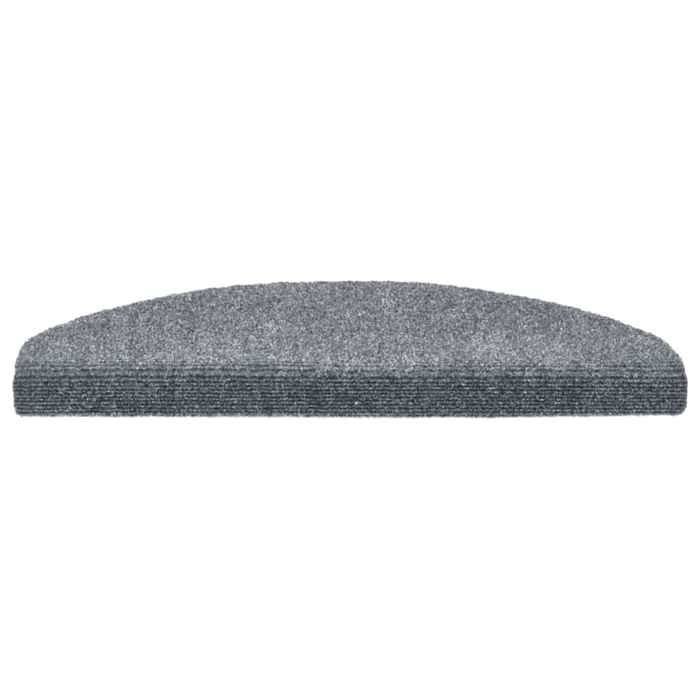 VidaXL Tapis d'escalier autocollants 30 pièces 65 x 21 x 4 cm Gris clair Demi-rond Grand 3365658