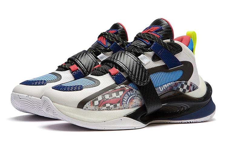 Li Ning YOUNG Premium 2.5 Low top Children's Basketball Shoes Black White Blue YKBS048-1