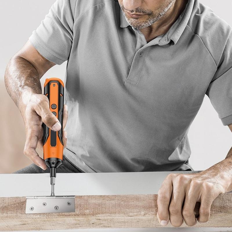 Portable Wireless Electric Screwdriver with Reversible Function Multiple Bit Ergonomic Design Charging Lithium Batteries