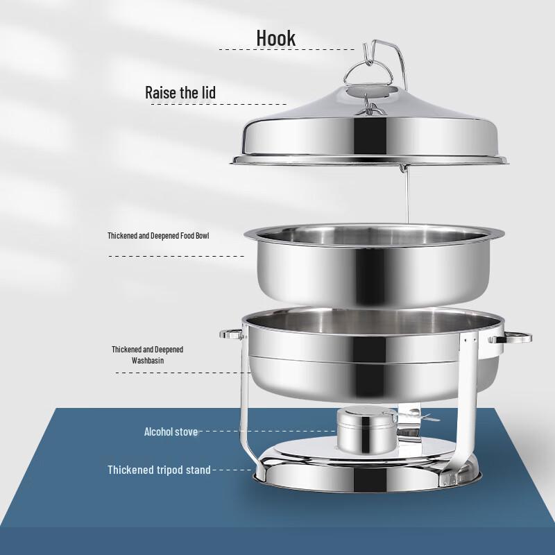 HUIWEN Round Stainless Steel Chafing Dish