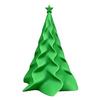 Compact Seasonal Shelf Ornament 3D Printed Pleated Christmas Tree Ornament, Small Wavy Desktop Mini Decoration with Star Topper for Holiday