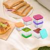 1/2Pcs Stainless Steel Salad Container with Silicone Lids Leakproof Stackable Snack Seasoning Food Storage Box for Dressing