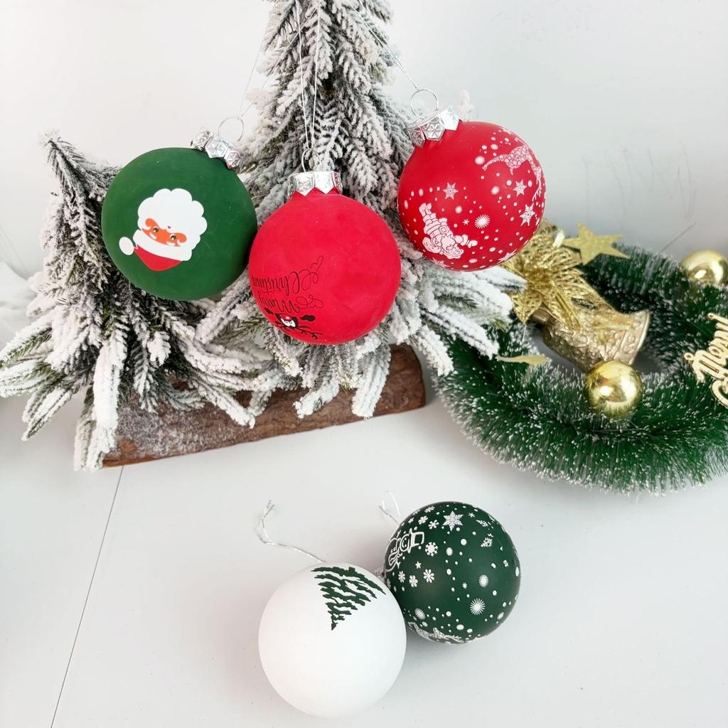 6CM Merry Christmas Balls Ornaments Xmas Tree Ball Hanging Pendant for Navidad New Year Home Party Decoration Festival Supplies
