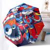 1pc Omni Bot Automatic Folding Outdoor Umbrella - Portable 3-Fold Design with 8-Rib Iron Frame, Perfect for Fans, Travelers, Daily Use, and Festi