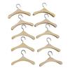 10 Dolls Wooden Hangers Metal Hooks Clothes Organizer for Uncle