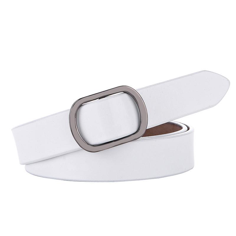 Retro Inspired Leather Belt For Ladies With Metal Clasp And Pure Design Leather