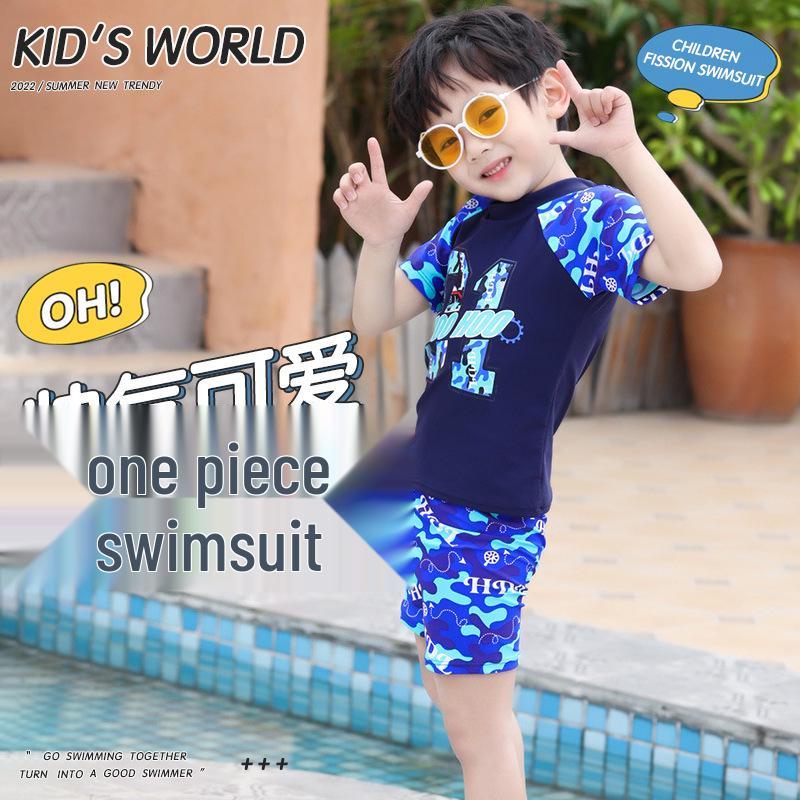 

Boys Quick-Dry Swimsuit Set: New Style, Mid to Large Kids, Hot Spring Ready 5XL синий