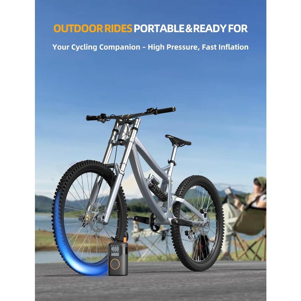 Tire Inflator Portable Air Compressor-150PSI Cordless Tire Air Pump, 5X Faster with Digital Gauge, Auto-Off & LED Light,Air Pump