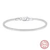 EFFIE QUEEN 925 Sterling Silver Simple 2MM Snake Chain Bracelet DIY Charm Party Gift Fashion Square Snake Chain Bracelet SB221