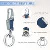 Car Key Detachable Leather Key Stainless Steel Buckle Key 2 Rings Unisex Set of [uxcell] Chain, Holder, Holder, Included, (Blue, 2)