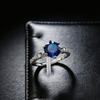 Jewelry Simulation Two Carat Ruby Sapphire Six-Claw Ring Light Luxury Emerald Treasure Ring