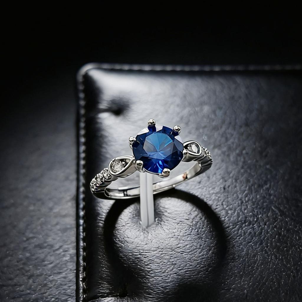 Jewelry Simulation Two Carat Ruby Sapphire Six-Claw Ring Light Luxury Emerald Treasure Ring