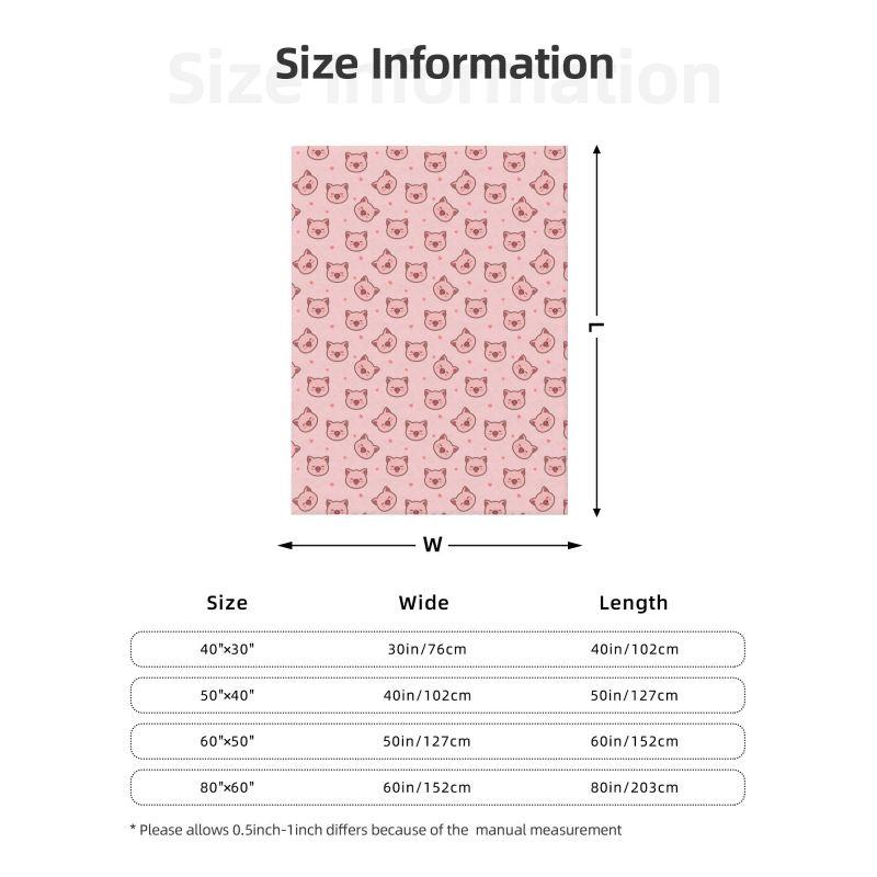 Individuell 3D-gedruckte rosa Schweinegesicht Cartoon-Muster Decken Atmungsaktive Weiche Flanell Sommerdecke für Sofa Reisen Schlafzimmer