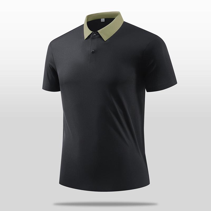 Solid Color Short Sleeved Polo Shirt Short Sleeved T-shirt for Men, Simple Business Casual Men, Lapel T-shirt