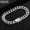 925 Sterling Silver 10mm Side Chain Bracelet Fashion Wedding Jewelry