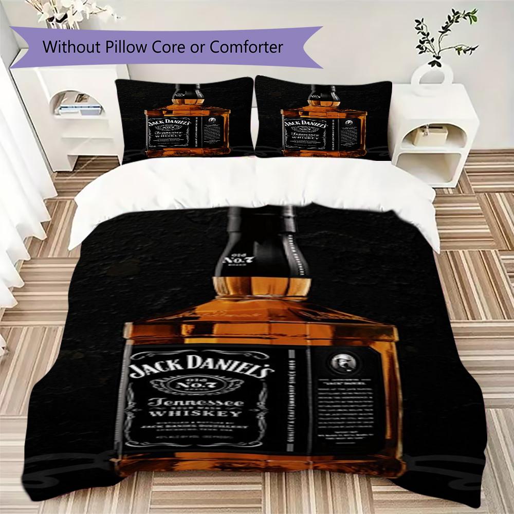 Jack Daniel'S Tennessee Whiskey Bedding Without Core 1 Duvet Cover 2 Pillowcase Without Core Bedding Set Soft And Comfortable