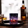 Gothic Vampires Whiskey Decanter Glass Liquor Bottle with Bat Castle Design Halloween