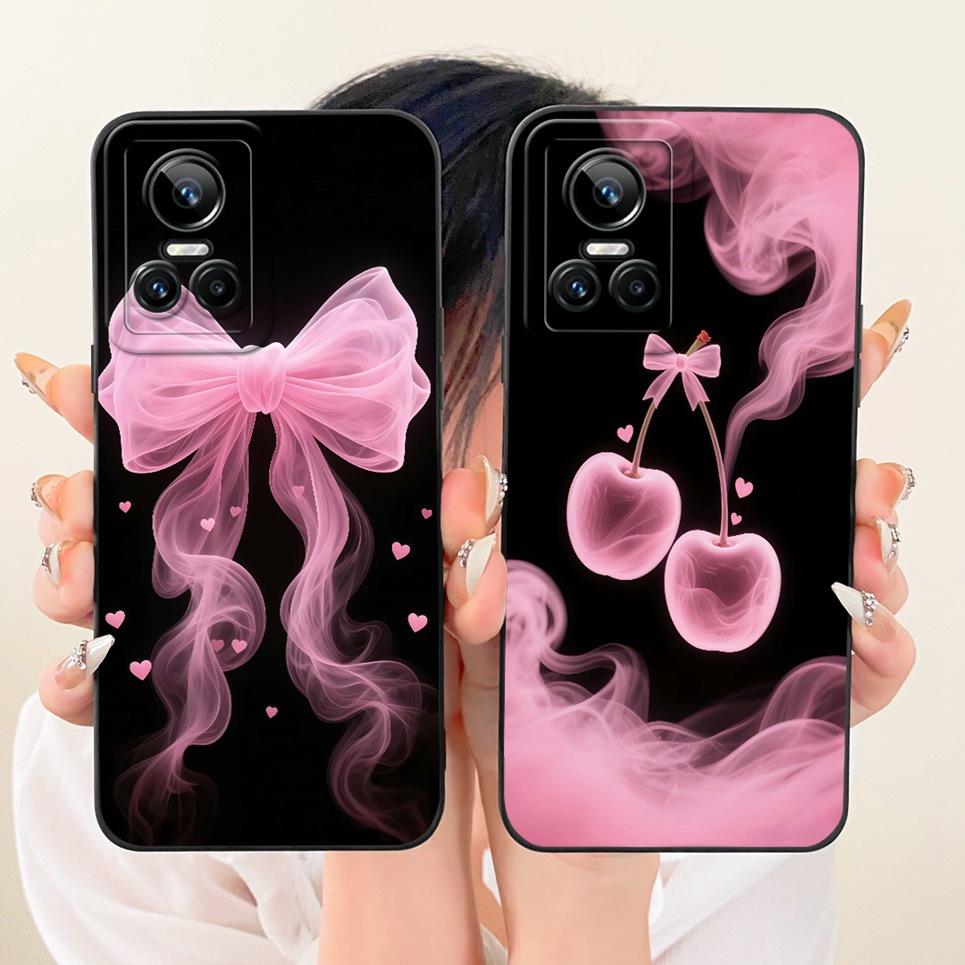 For Realme GT Neo3 Neo5 130W 250W Realme GT3 Phone Case Bow Pattern Flower Butterfly Girly Back Cover Silicone Soft Casing