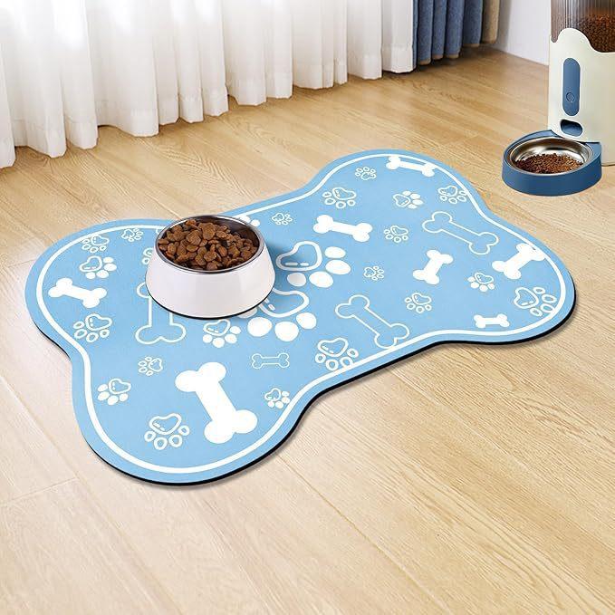 Dog Paw Prints Door Mat Diatomaceous Mud Pet Mat Soft Absorbent Quick Drying Washable Cat Placemat Dogs Accessories Pet Supplies