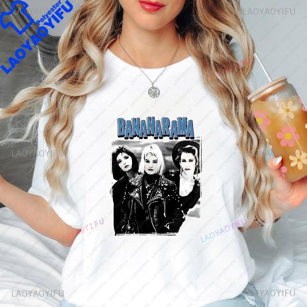 Retro Pop Music Group Bananaramas Summer Trend Harajuku Shortsleeved Unisex Pattern Largesized Tshirt For Both Unisex And Unisex
