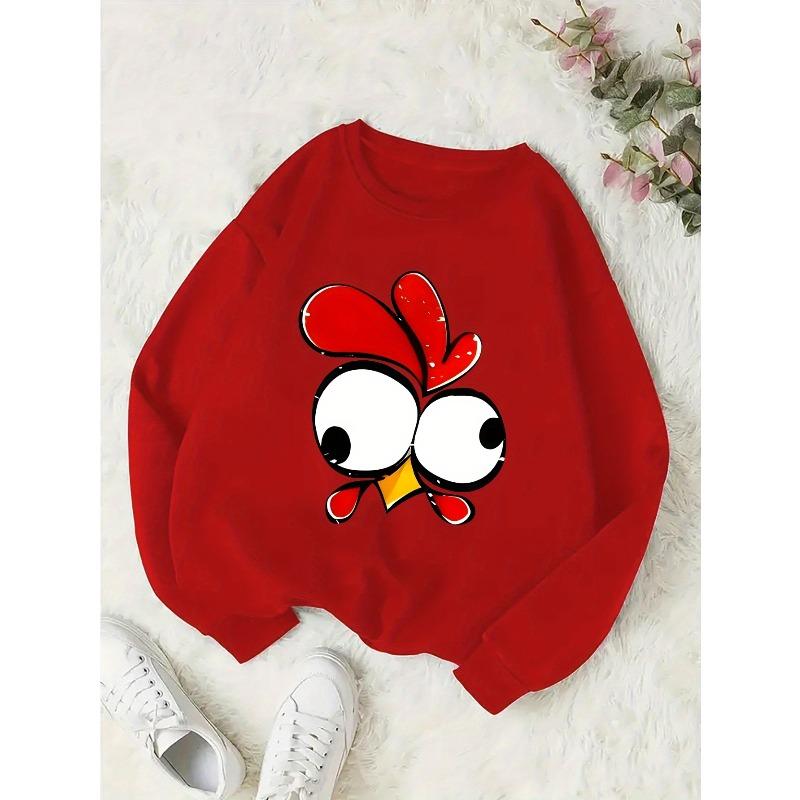 Girls' Round Neck Sweatshirt with A Pattern