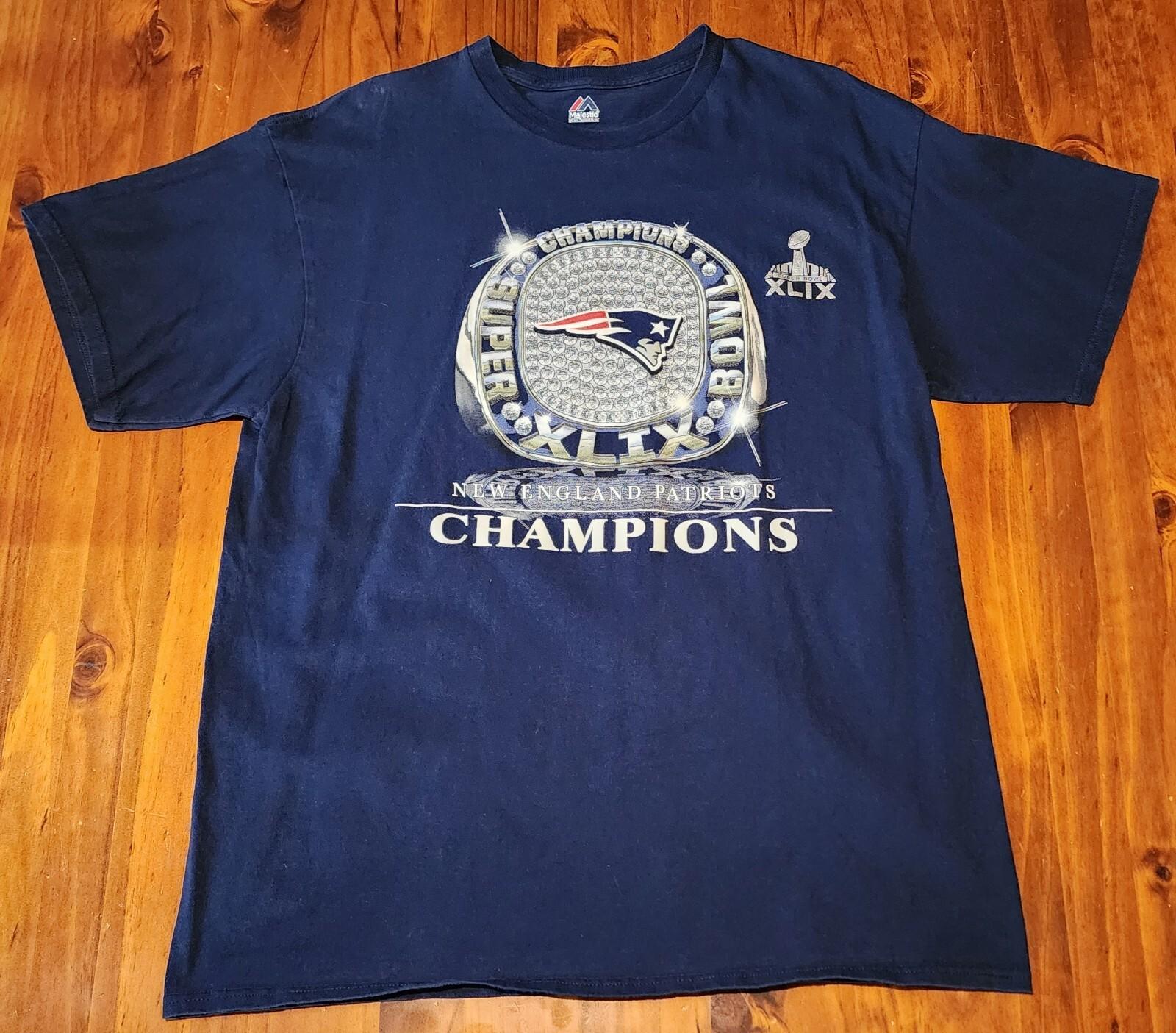 New England Patriots Super Bowl 49 Tee 2XL NFL Champions Football Tom Brady Unisex T-Shirt S