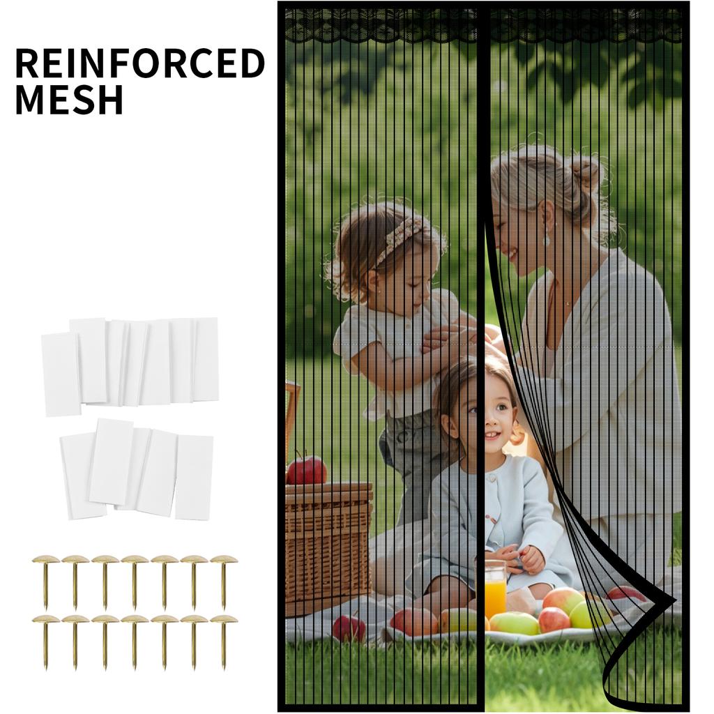 Magnetic Screen Door Curtain Mosquito and Insect-Proof Mesh Door Curtain Magnetic Sealing Device for Window and Door Screens