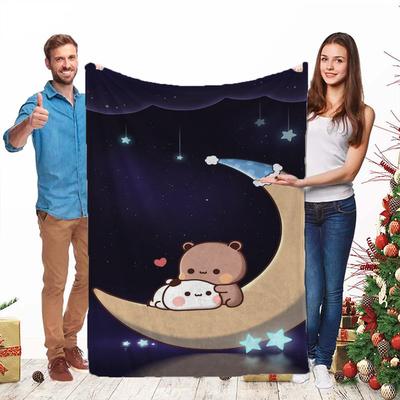 Bubu Dudu Friends Flanell-Kuscheldecke Weiches Charakterdesign Ganzjahres-Gemütlichkeit für verspielte Wohnkultur Geschenk