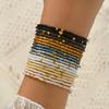 19 Pcs Fashion Bead Bracelet Set High Quality Glass Material Sturdy Shining for Individualized Style Expression and Parties