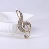 Simple Creative Rhinestone Note Brooch Suit Badge Decoration Pin Jewelry Fashion Temperament Collar Pin