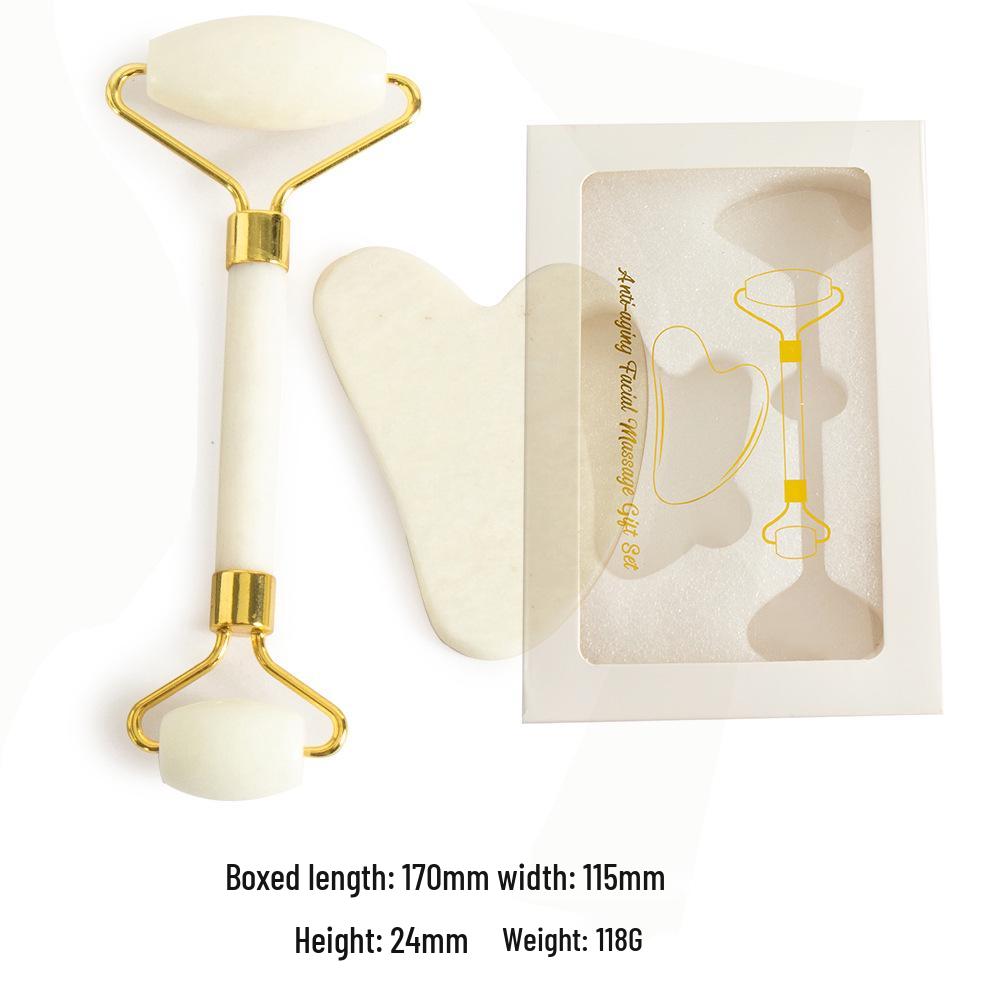 Jade Roller & Gua Sha Gesichtsmassage Dreiteiliges Set