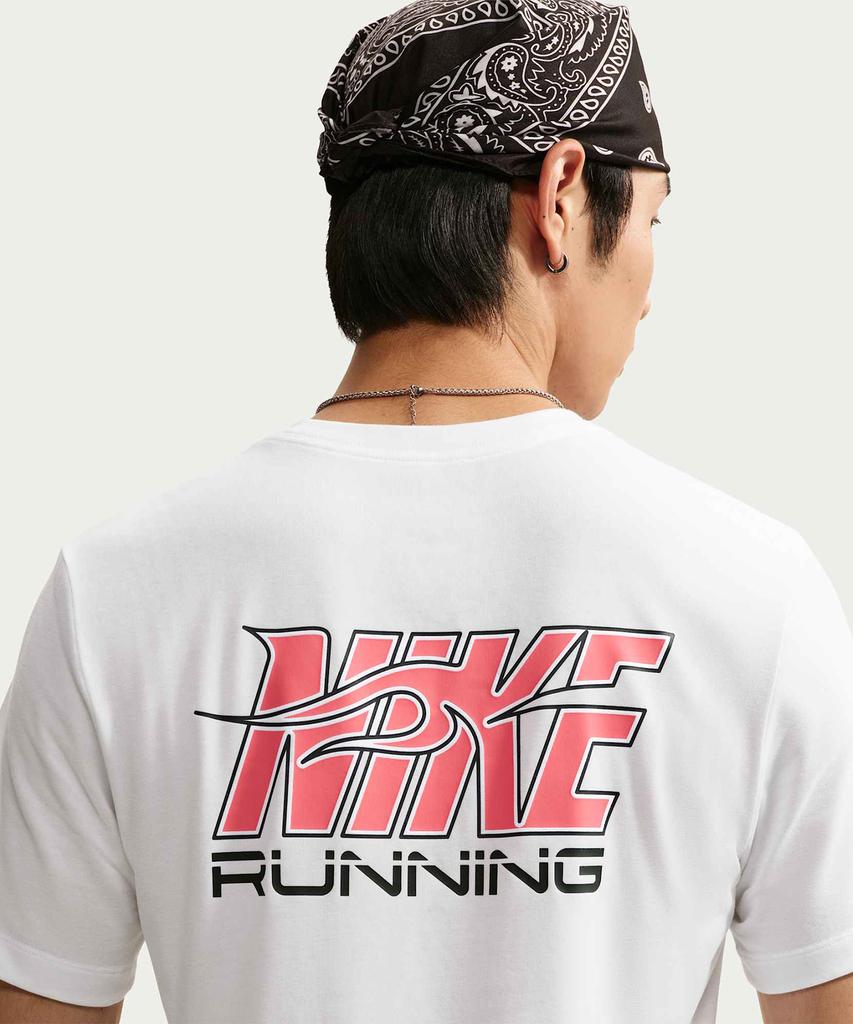 Nike Dri-Fit Running T-Shirt M - White:Fusion Red:Black / Im5320-100