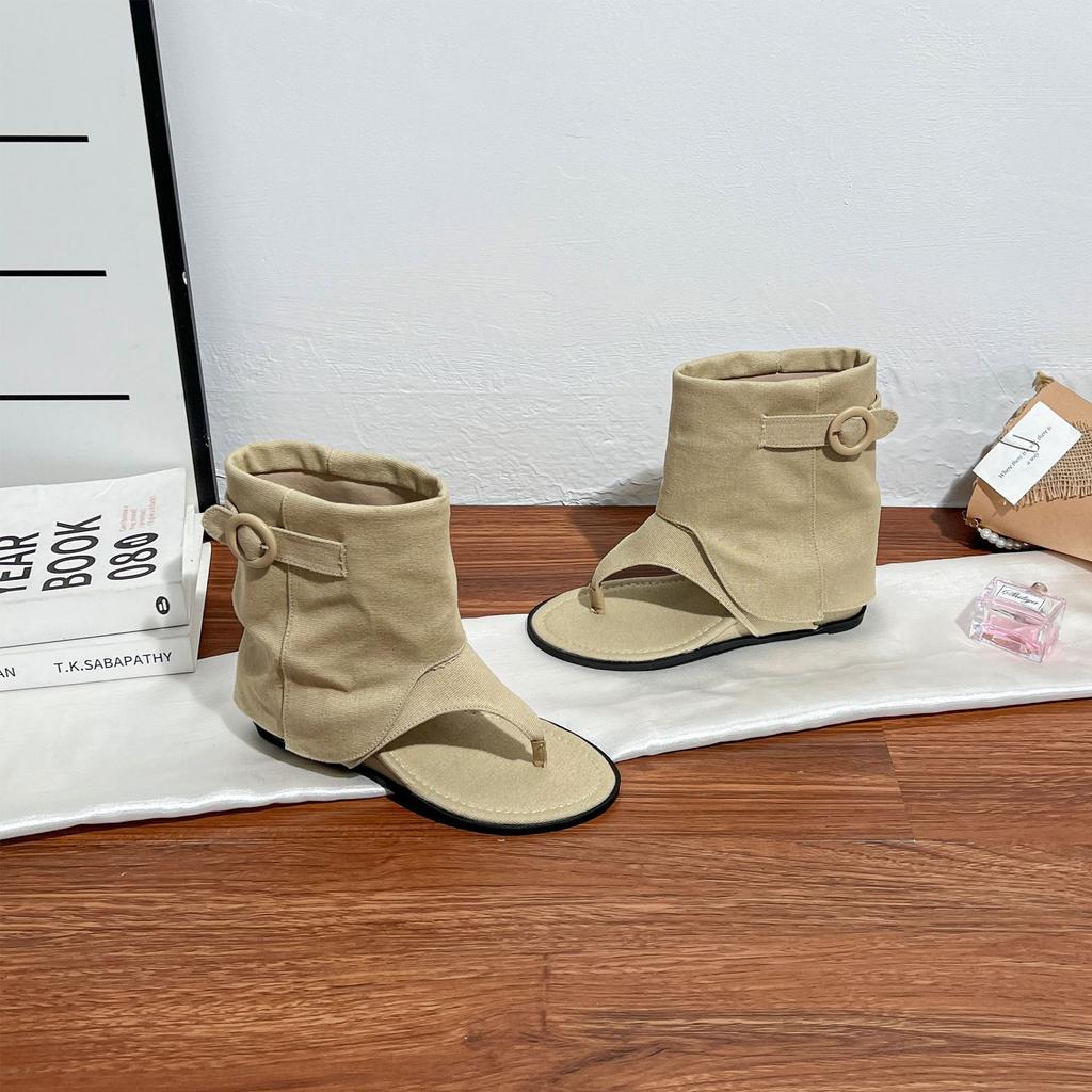 Grape mother summer new flip-flops toe cool boots women's Korean version outer wear high-end fashionable short boots 2025