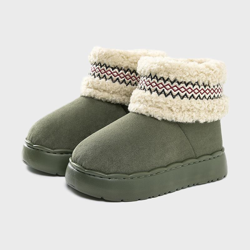 

Этнические хлопковые тапочки в стиле этно, зимние женские домашние комнатные нескользящие плюшевые тапочки, модные хлопковые туфли с толстой подошвой и закрытым носком 40-41 (suitable for 39-40 feet)