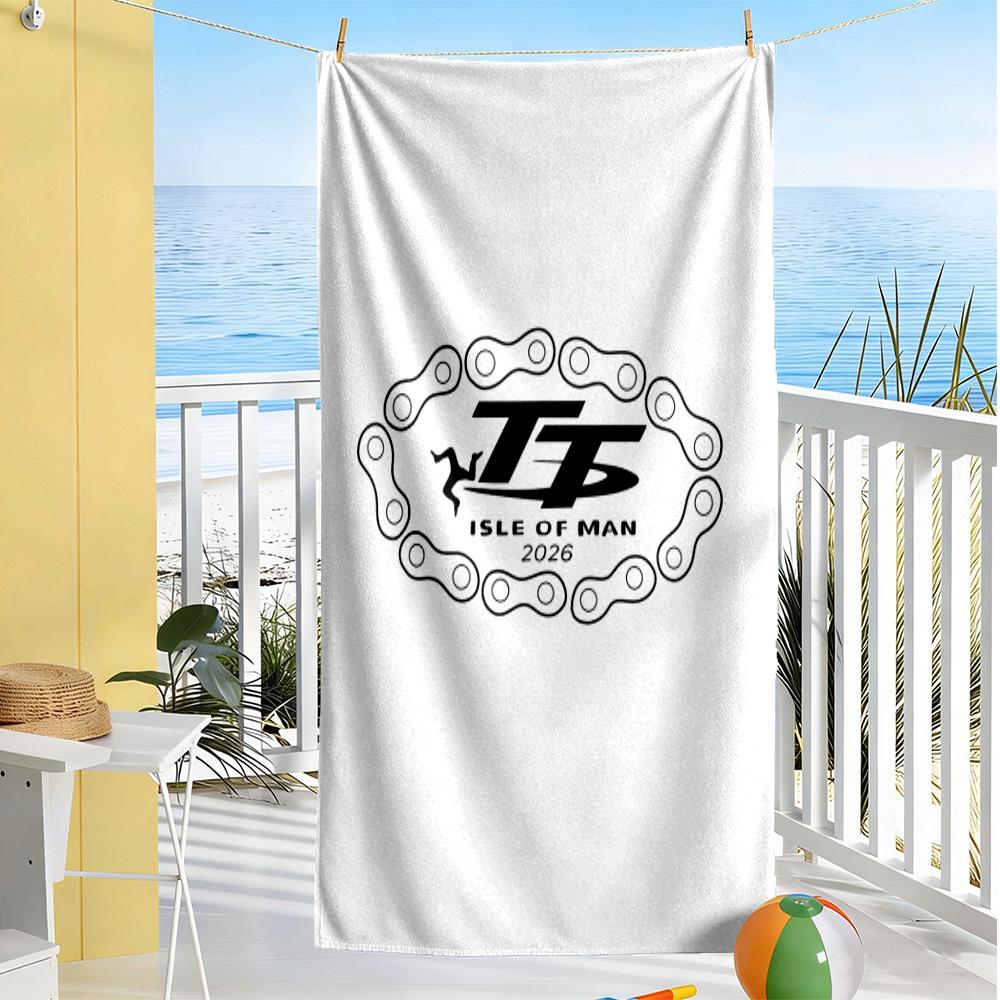 Isle Man Tt Beach Towel High Absorbency & Quick-Dry Comfortable Lightweight Suitable for Swimming, Gym, Camping, Yoga Vacation