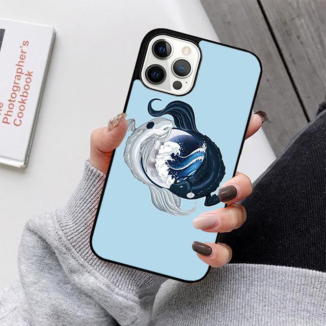 Koi Fish Yin Yang Art Mobile Phone Cases Cover For iPhone 17 Air 16 15 14 12 13 11 Pro MAX apple Plus Coque